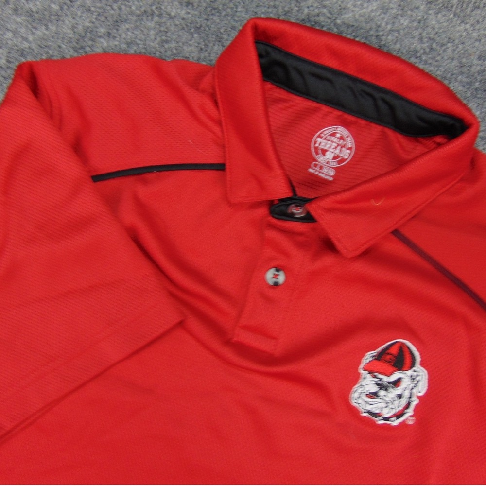 Georgia Bulldogs Polo‎ Shirt Mens Large Red NCAA Gameday Athletic Collegiate